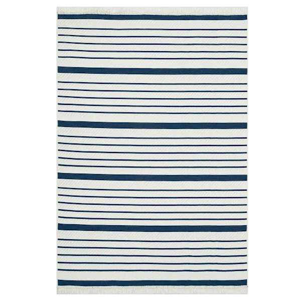 (D585) Honeybloom Arya Blue Striped Washable Area Rug, 5x7