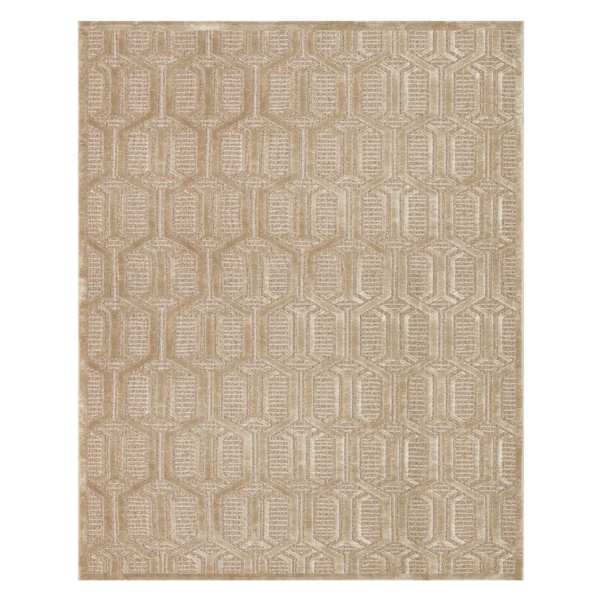 (A487) Providence Zenith Tan Geometric Area Rug, 8x10