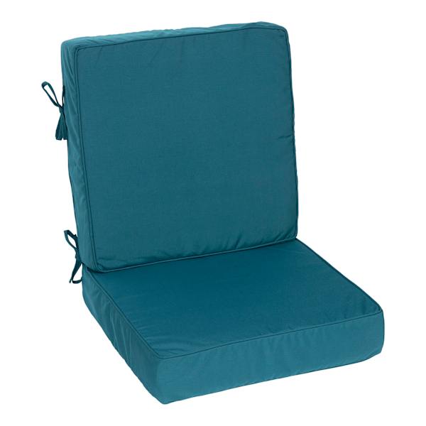 2-Piece Teal Canvas Outdoor Deep Seat Cushion Set