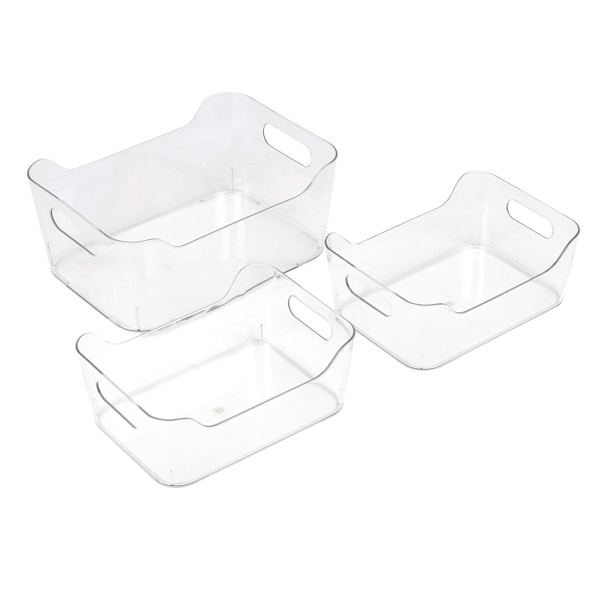 3-Piece Clear Fridge Organizer Set
