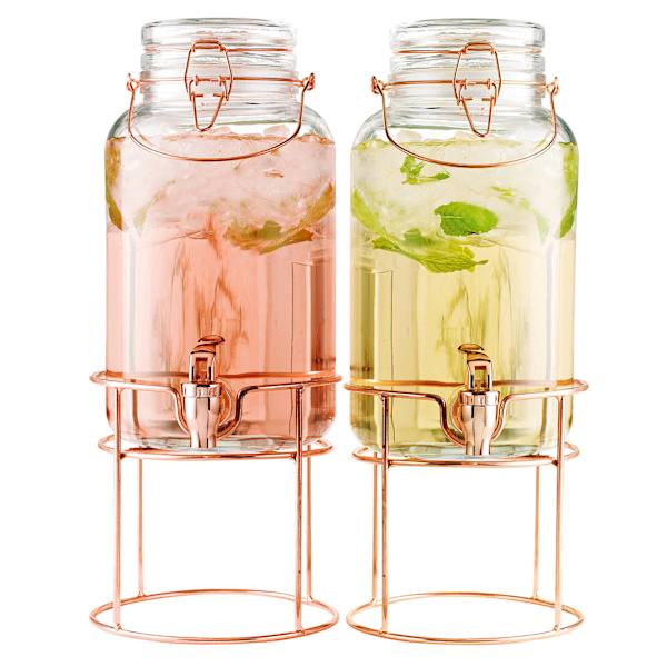 Double 1-Gallon Beverage Dispenser with Stand