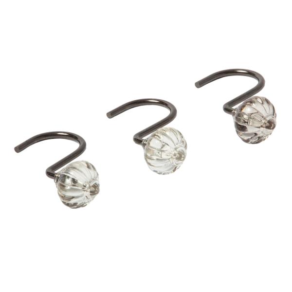 Honeybloom 12-Pack Abby Onyx & Smoke Shower Hooks