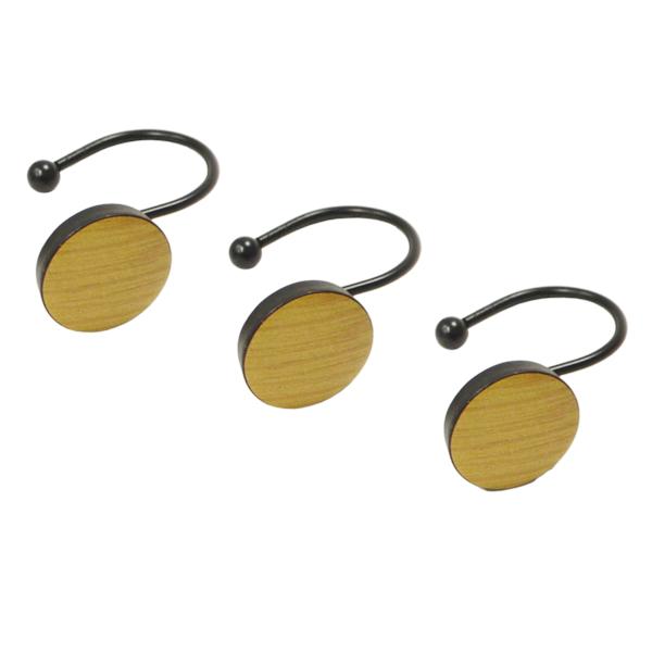 Honeybloom 12-Pack Tao Matte Black Bamboo Shower Hooks