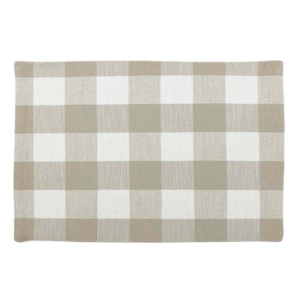 Honeybloom Set of 4 Almond Checked Placemat