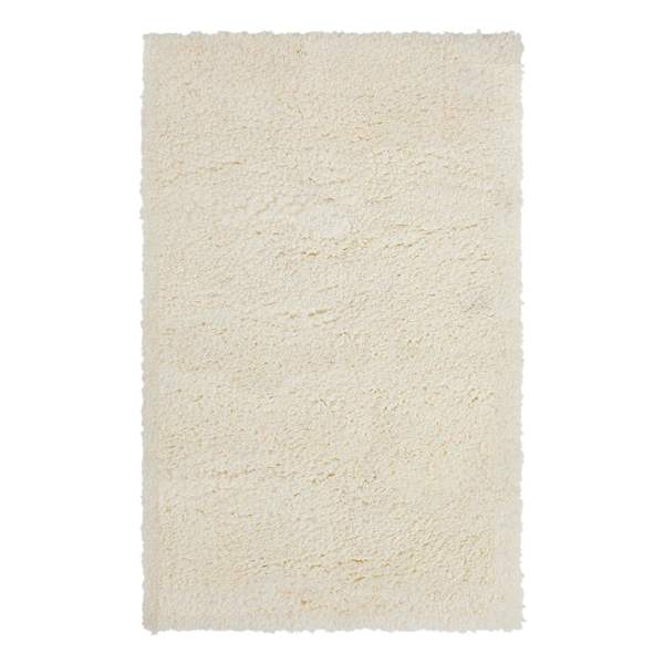 (C195) Kodiak Ivory Shag Accent Rug, 3x5