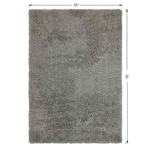 (C193) Kodiak Grey Shag Area Rug, 5x7