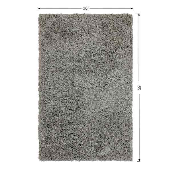 (C193) Kodiak Grey Shag Accent Rug, 3x5