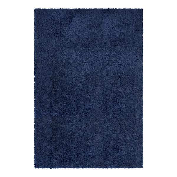 (C194) Kodiak Navy Blue Shag Area Rug, 6x9