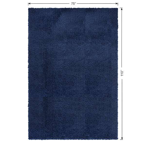 (C194) Kodiak Navy Blue Shag Area Rug, 6x9