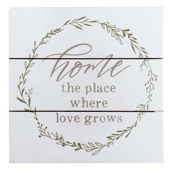 Habitat For Humanity Wooden Home Love Grows Sign, 8x8