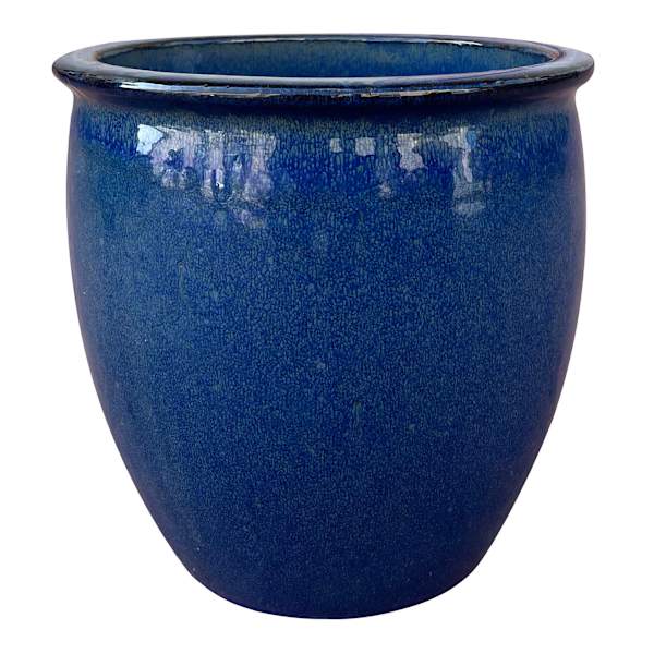 Havana Blue Ceramic Outdoor Planter, Small