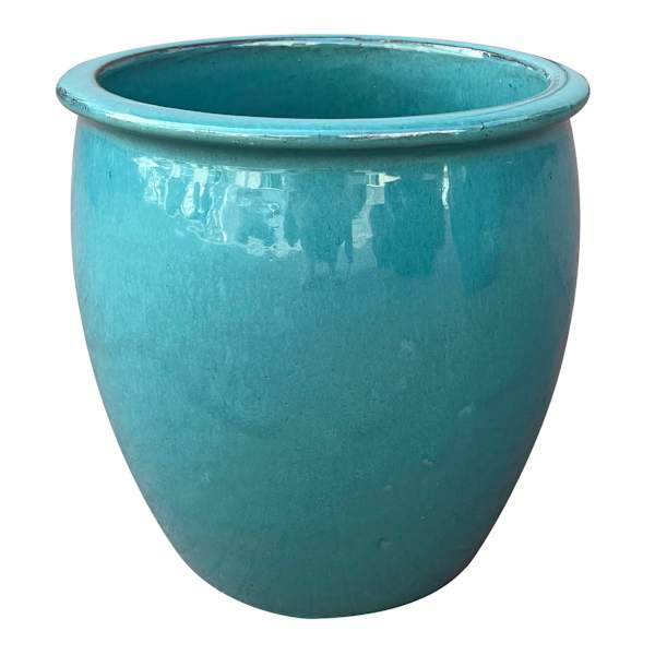 Havana Green Ceramic Outdoor Planter, Medium