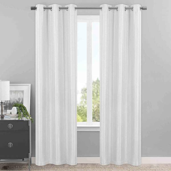 Honeybloom Sedgwick White Blackout Curtain Panel, 84"
