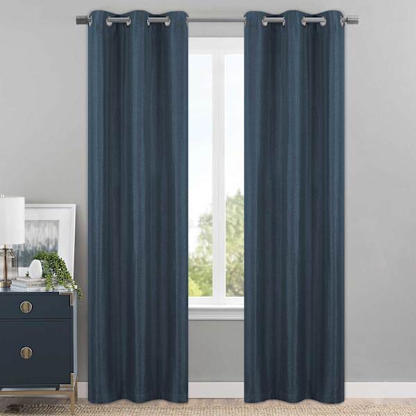 Honeybloom Sedgwick Navy Blue Blackout Curtain Panel, 95"