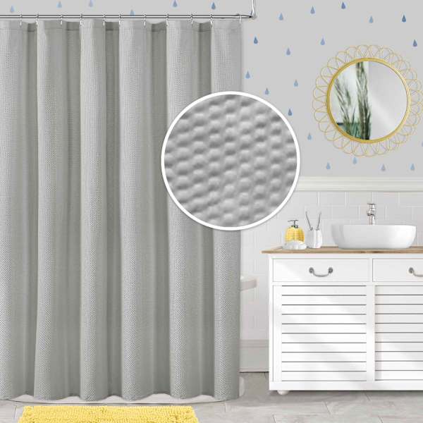 Tiny Dreamers Grey Belmont Embossed Shower Curtain, 72"