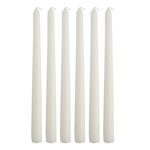 Willow Crossley 6-Pack White Unscented Taper Candles, 11"