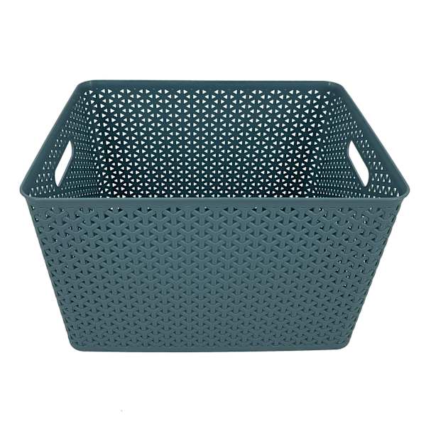 Blue Y-Weave Storage Basket, Medium