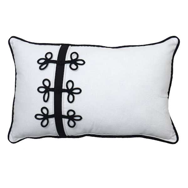 Providence White & Black Knot Oblong Throw Pillow, 12x20