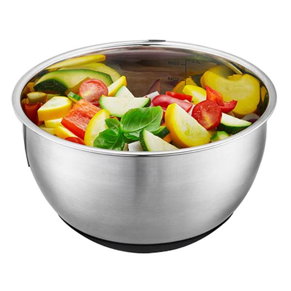 Stainless Steel Mixing Bowl with Non-Skid Base, 3qt