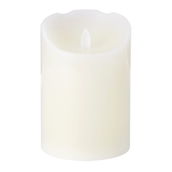 White Wax LED Pillar Candle, 4x6
