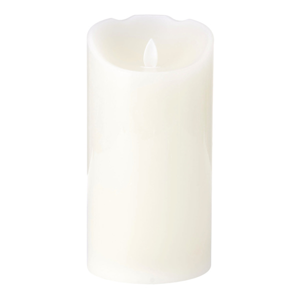 White Wax LED Pillar Candle, 4x8