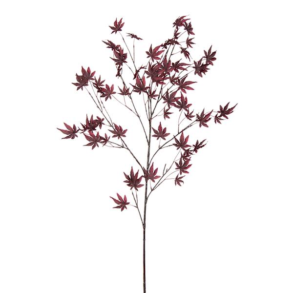 Willow Crossley Dark Red Maple Leaves Spray, 45"
