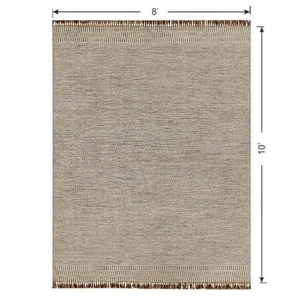 (B685) Tracey Boyd Natural Dunne Fringe Area Rug, 8x10