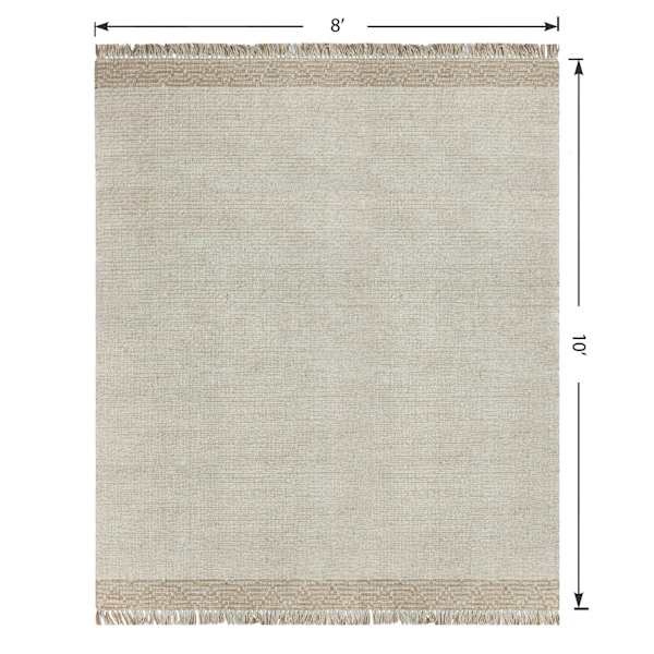 (B693) Found & Fable Kent Ivory Jute Area Rug, 8x10