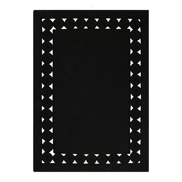 (D517) Found & Fable Black Braided Area Rug, 5x7