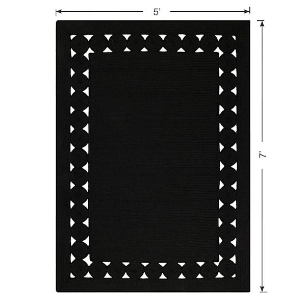 (D517) Found & Fable Black Braided Area Rug, 5x7