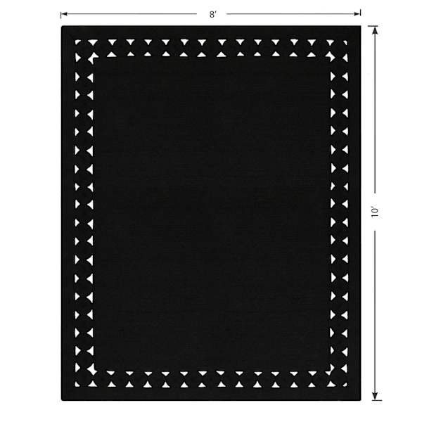 (D517) Found & Fable Black Braided Area Rug, 8x10