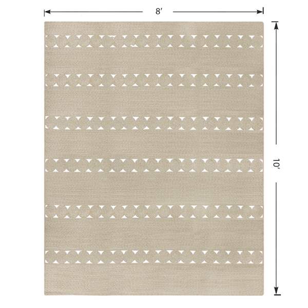 (D516) Tracey Boyd Ivory Braided Area Rug, 8x10