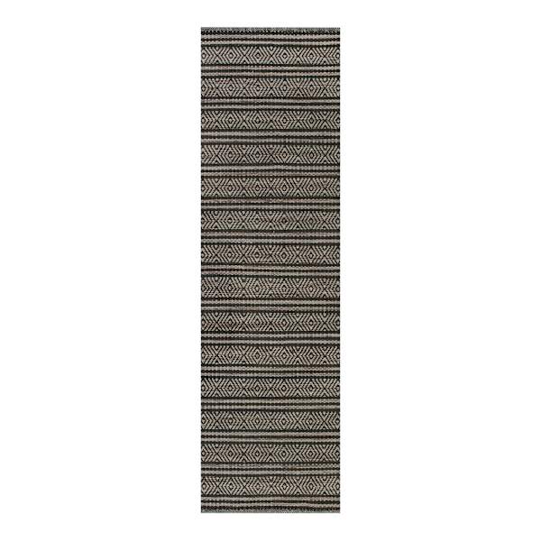 (B723) Honeybloom Neutral Flatweave Runner, 2x7