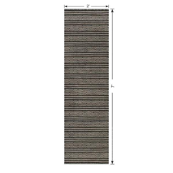 (B723) Honeybloom Neutral Flatweave Runner, 2x7