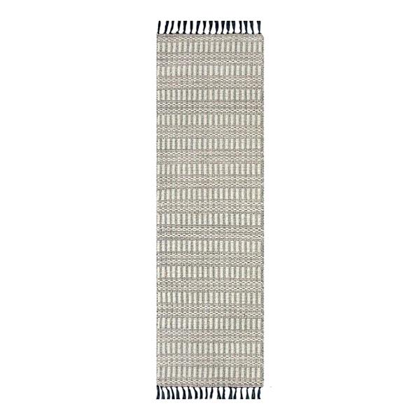 (B723) Crosby St. Lorre Neutral Flatweave Runner, 2x7