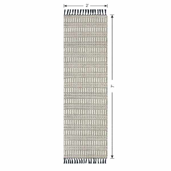 (B723) Crosby St. Lorre Neutral Flatweave Runner, 2x7