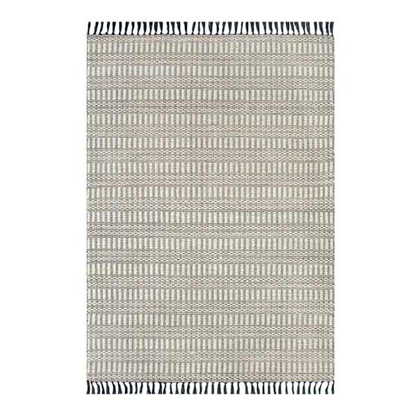 (B723) Crosby St. Lorre Neutral Flatweave Area Rug, 5x7