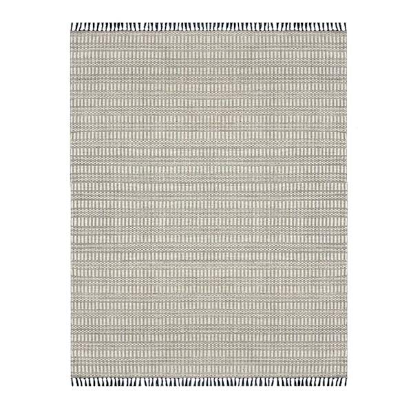 (B723) Crosby St. Lorre Neutral Flatweave Area Rug, 8x10