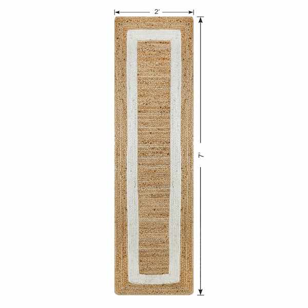(B728) Providence Kinsey Natural Border Runner, 2x7