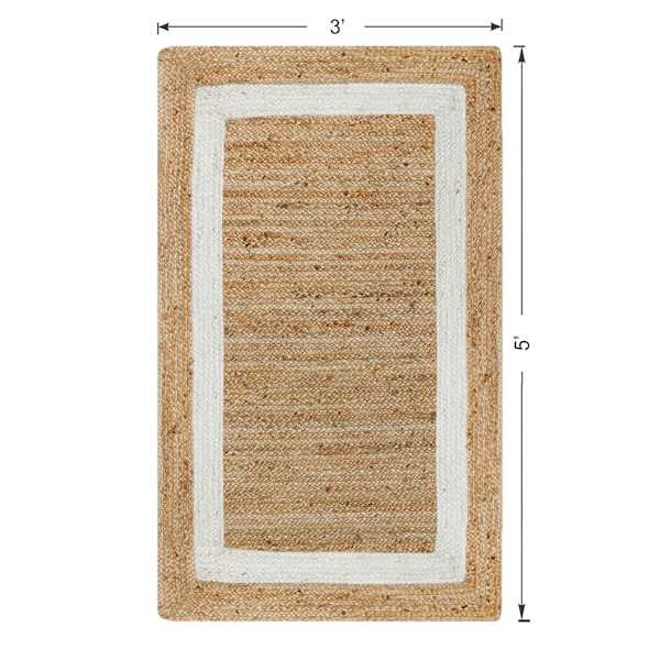 (B728) Providence Kinsey Natural Border Accent Rug, 3x5
