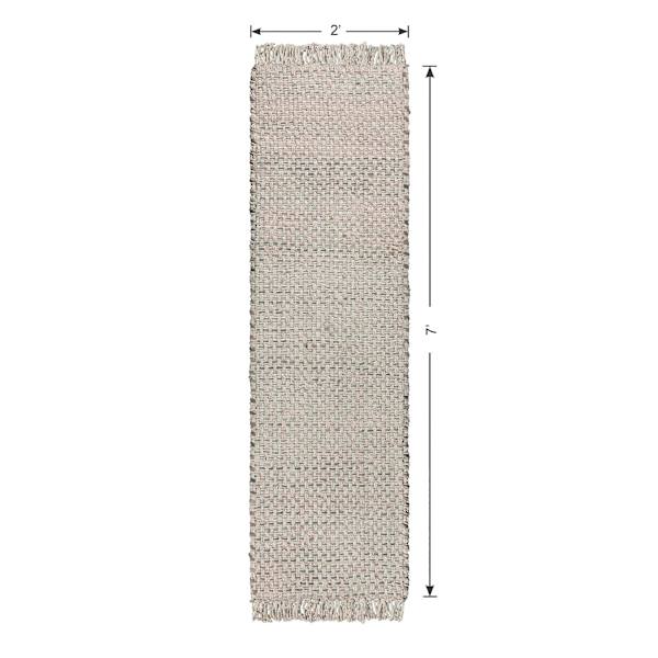 (B724) Ty Pennington Topher Neutral Flatweave Runner, 2x7