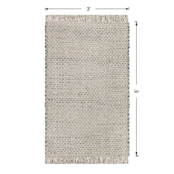 (B724) Ty Pennington Topher Neutral Flatweave Accent Rug, 3x5