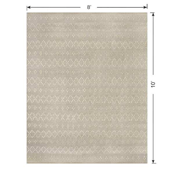 (B726) Honeybloom Denali Neutral Flatweave Area Rug, 8x10