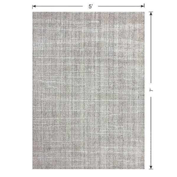 (B730) Tracey Boyd Austin Neutral Abalone Woven Area Rug, 5x7