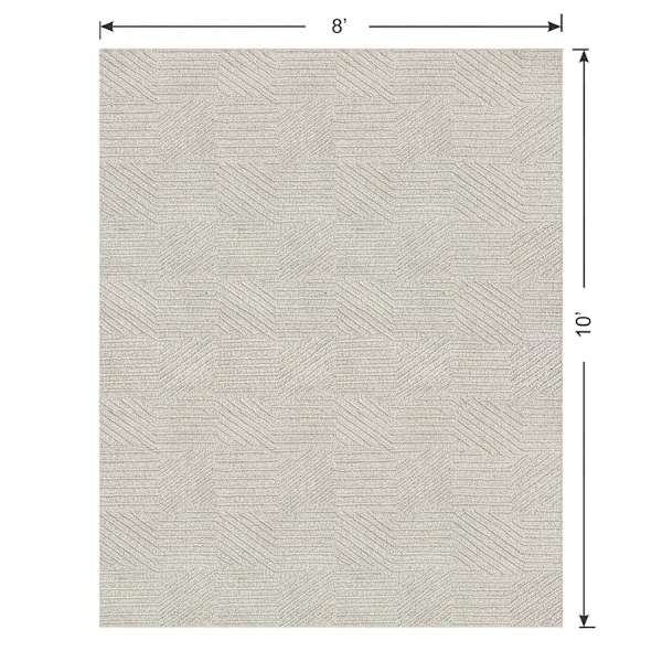 (A473) Found & Fable Dartmouth Ivory Tufted Area Rug, 8x10