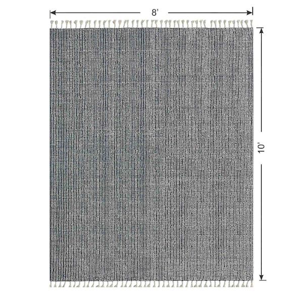 (B732) Honeybloom Clark Indigo Woven Area Rug, 8x10