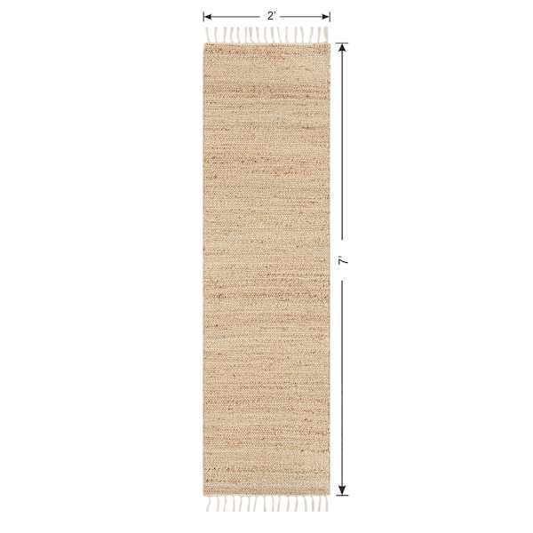 (B825) Honeybloom Lawrence Jute Fringe Runner, 2x7