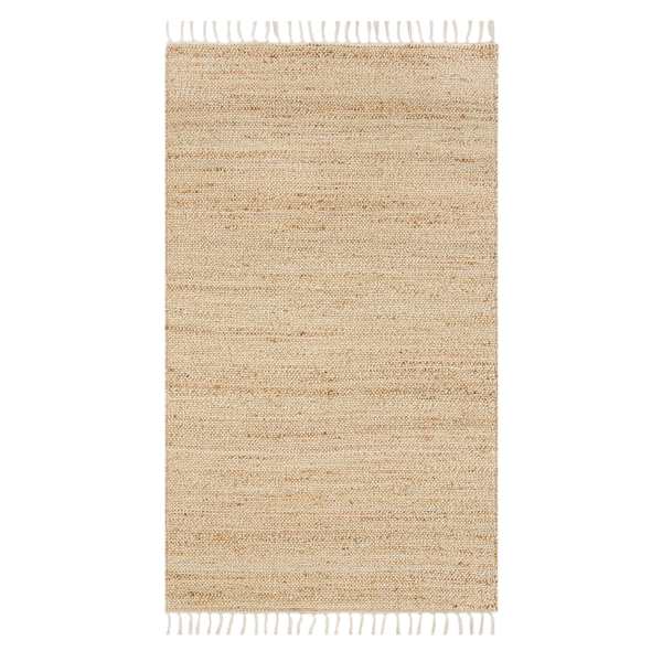 (B825) Honeybloom Lawrence Jute Fringe Accent Rug, 3x5