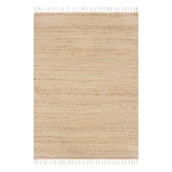 (B825) Honeybloom Lawrence Jute Fringe Area Rug, 5x7