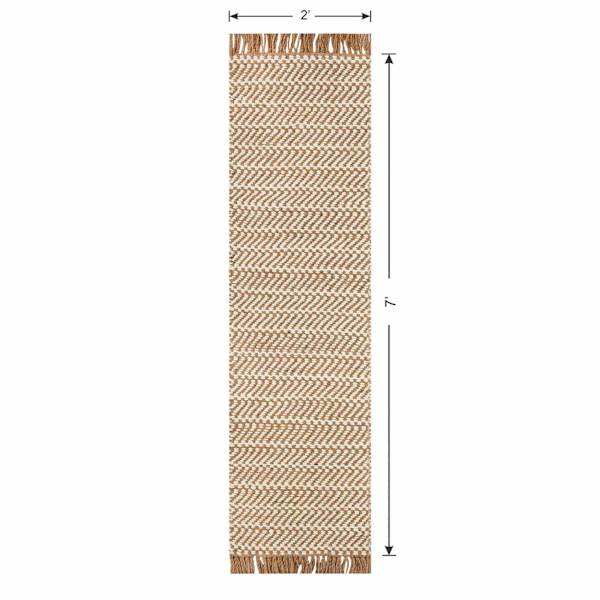 (B821) Crosby St. Moore Natural Herringbone Runner, 2x7